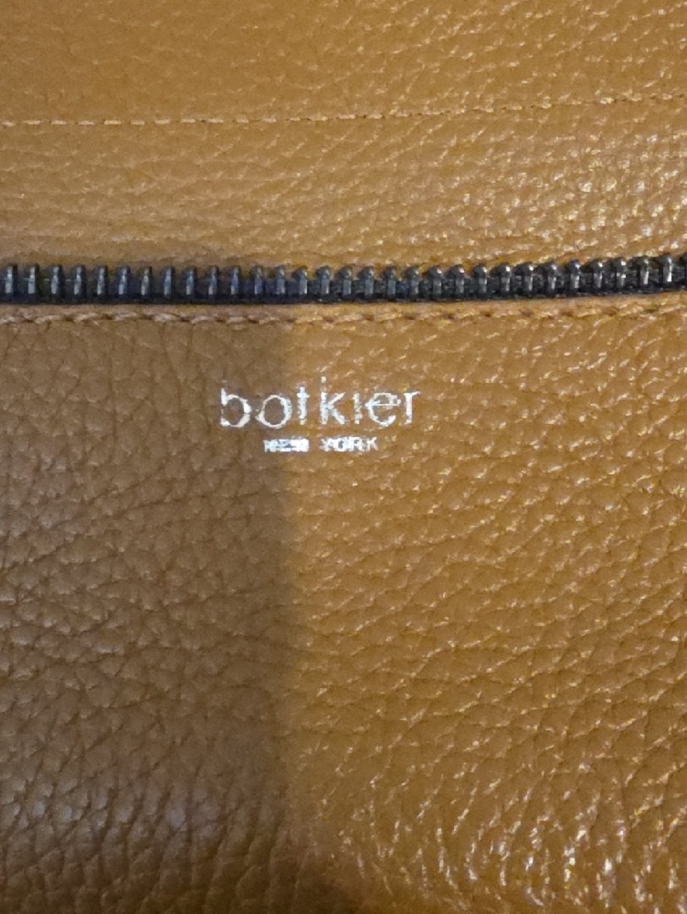 Botkier Tan Leather Tote with Black Zipper - Picture 2 of 12